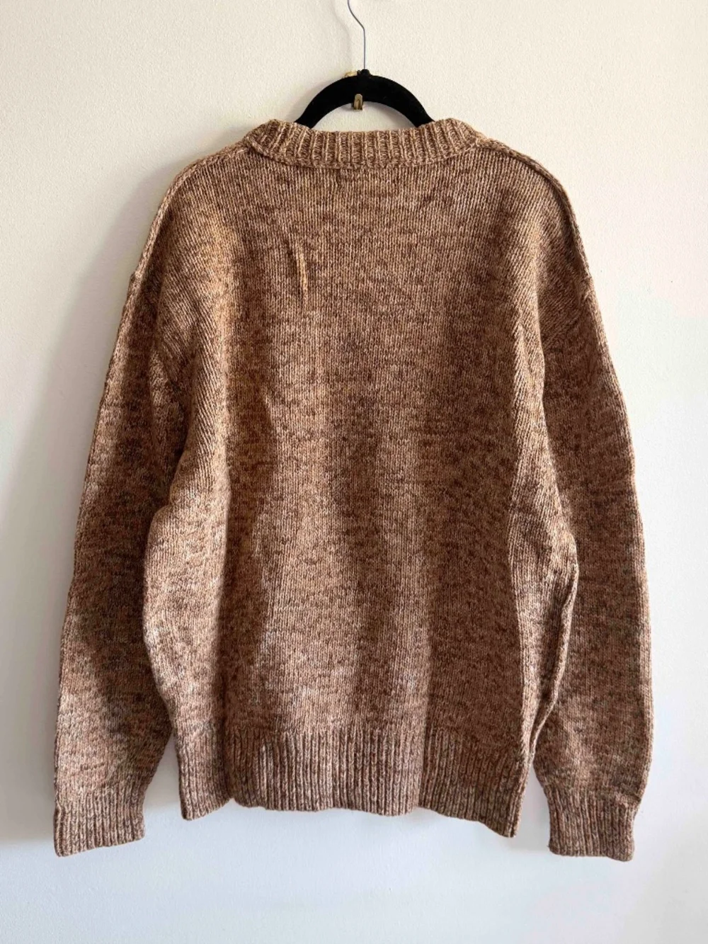 Banana Republic Marled Wool Blend Crew Neck Sweater Vicuna Brown XL
